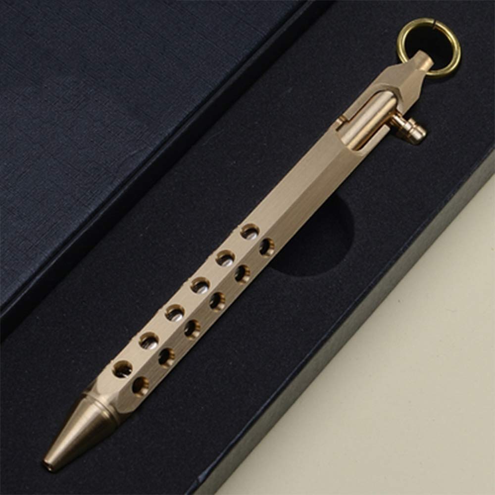 0.5 mm Brass Signature Pen, Retro Style Non-Slip Ballpoint Pen