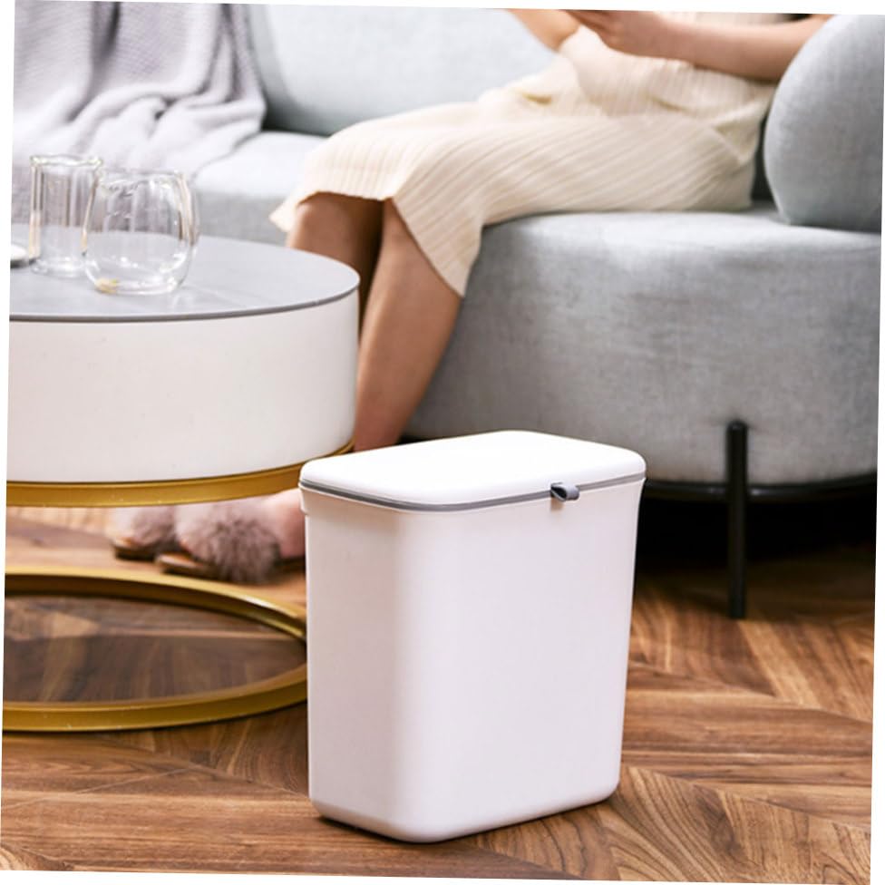 Caneca de basura doble con separación seca y húmeda blanca miniatura 7