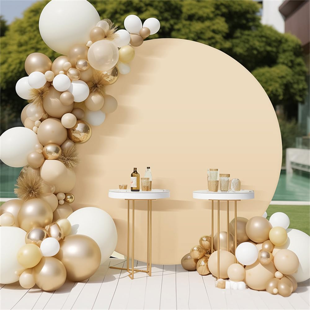 FANSU Sfondo Rotondo a forma di arco Copertura per Arco Nozze, Copertura per Fondale Arco Sfondo fotografico per matrimoni cerimonie, feste di compleanno, banchetti (2m /6.5ft,beige FANSU Sfondo Rotondo a forma di arco Copertura per Arco Nozze, Copertura per Fondale Arco Sfondo fotografico per matrimoni cerimonie, feste di compleanno, banchetti (2m /6.5ft,beige
