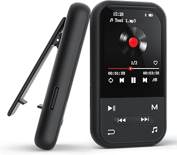 128GB Clip MP3 Player with Bluetooth 5.3, Music Player with FM Radio & Voice Recorder, E-Book, Portable Music Player Running & Workout, Supports up to 512GB, Earphones Included