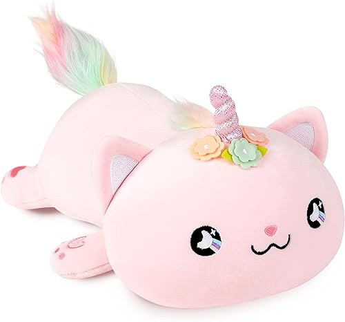 Miniatura 8 de Onsoyours Lindo gatito sirena de peluche de gatito, suave almohada de felpa de gato sirena para niños (sirena de gato azul, 12 pulgadas)