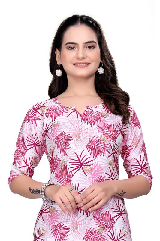 Image of Women's Floral Printed Crepe Knee-Length Kurti Vinod Parent 124