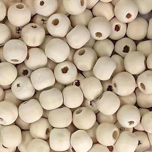 300 Contas Bola Esfera De Madeira Clara Sem Verniz Diâmetro 10 Mm para artesanato