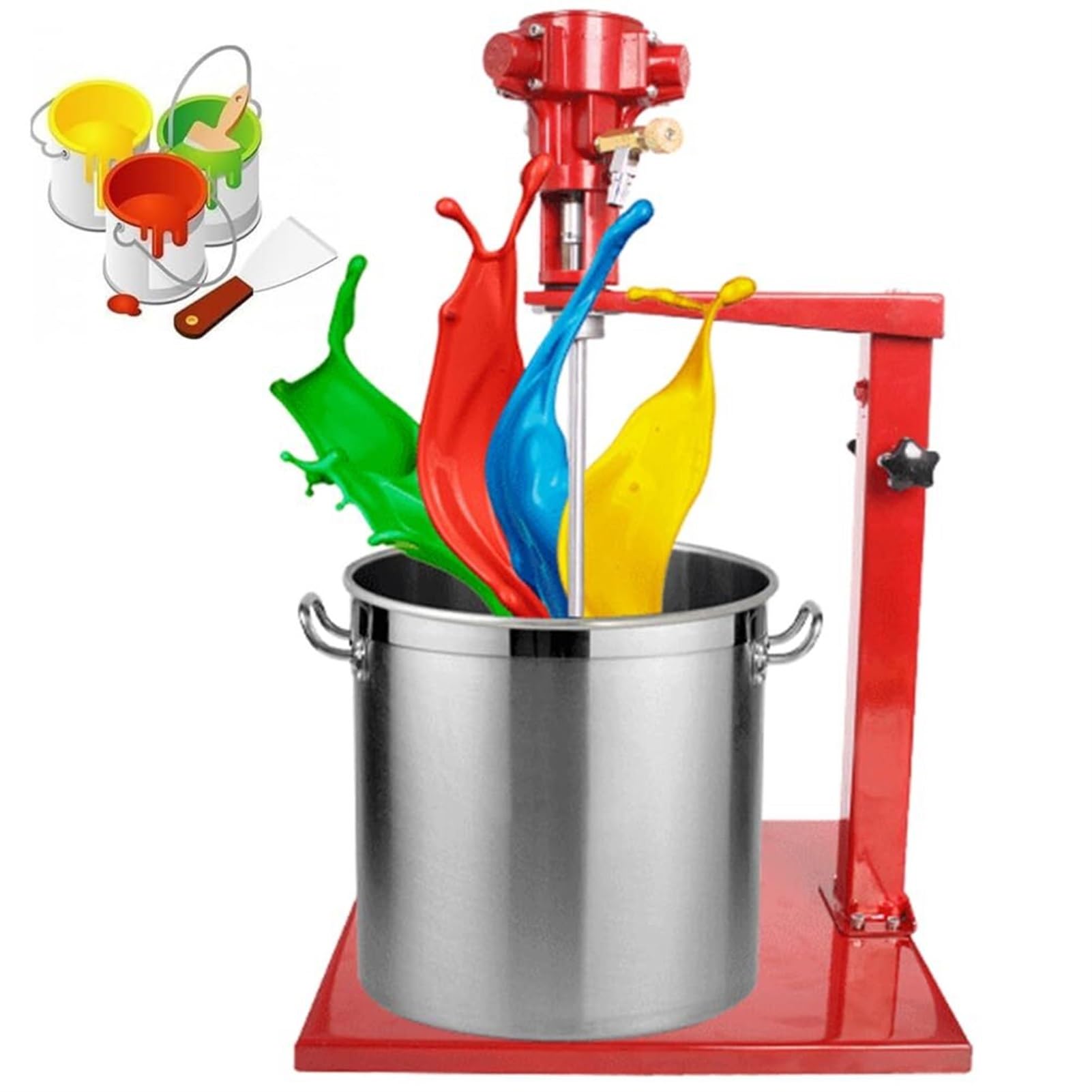Pneumatic Paint Mixer, 5 Gallon Automatic Lifting Mixer, Stand Height Adjustable, Speed ??1500-2600r/min, for Paint Factory, Home Industry, Food Industry