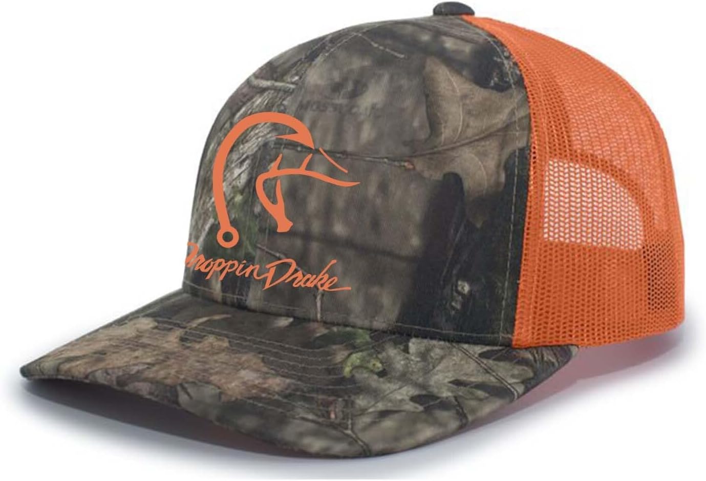 Hunting Hat Duck Fishing Hook Embroidered Mens Mesh Back Trucker Hat