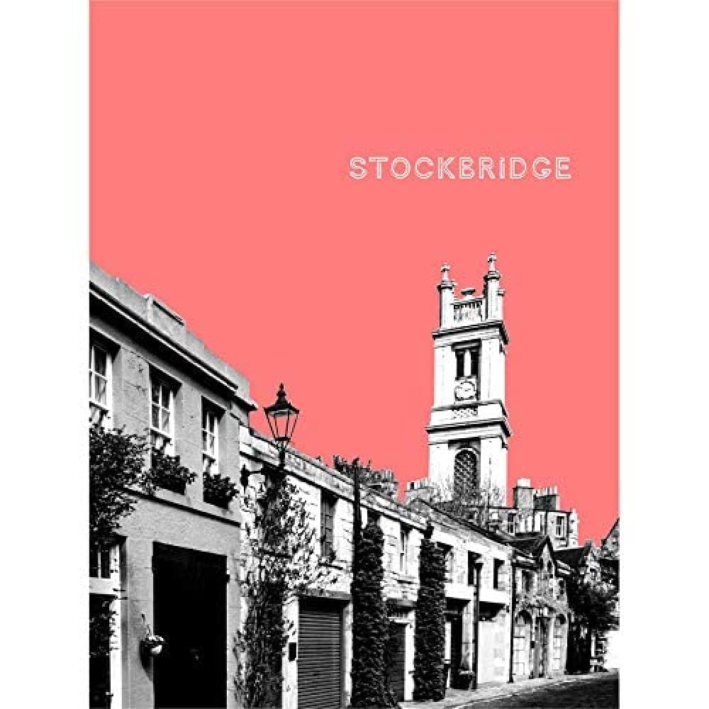 Wee Blue Coo Stockbridge Edinburgh Scotland Landmark Coral Art Print