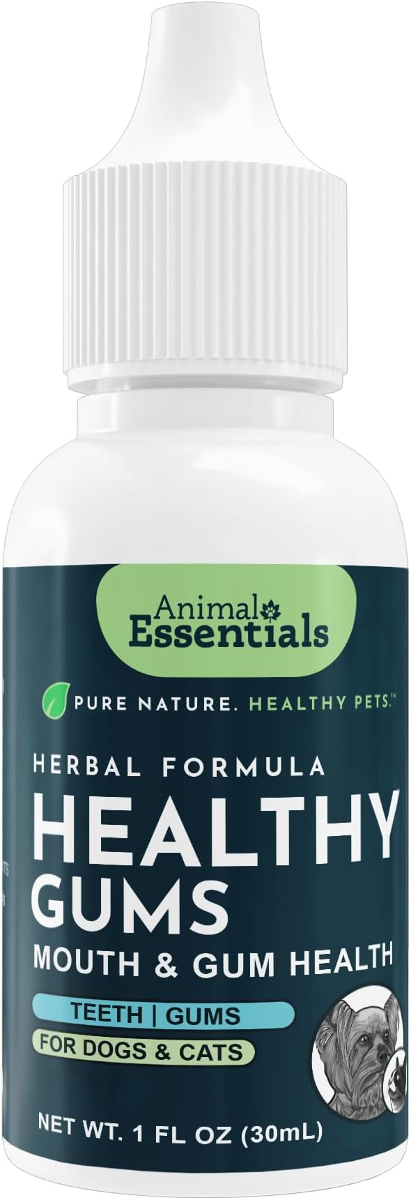 Healthy Gums for Dogs & Cats - Dental Care, Mouth & Gum Support, Dental Drops, All Natural Pet Supplement, Oral Care - 1 Fl Oz