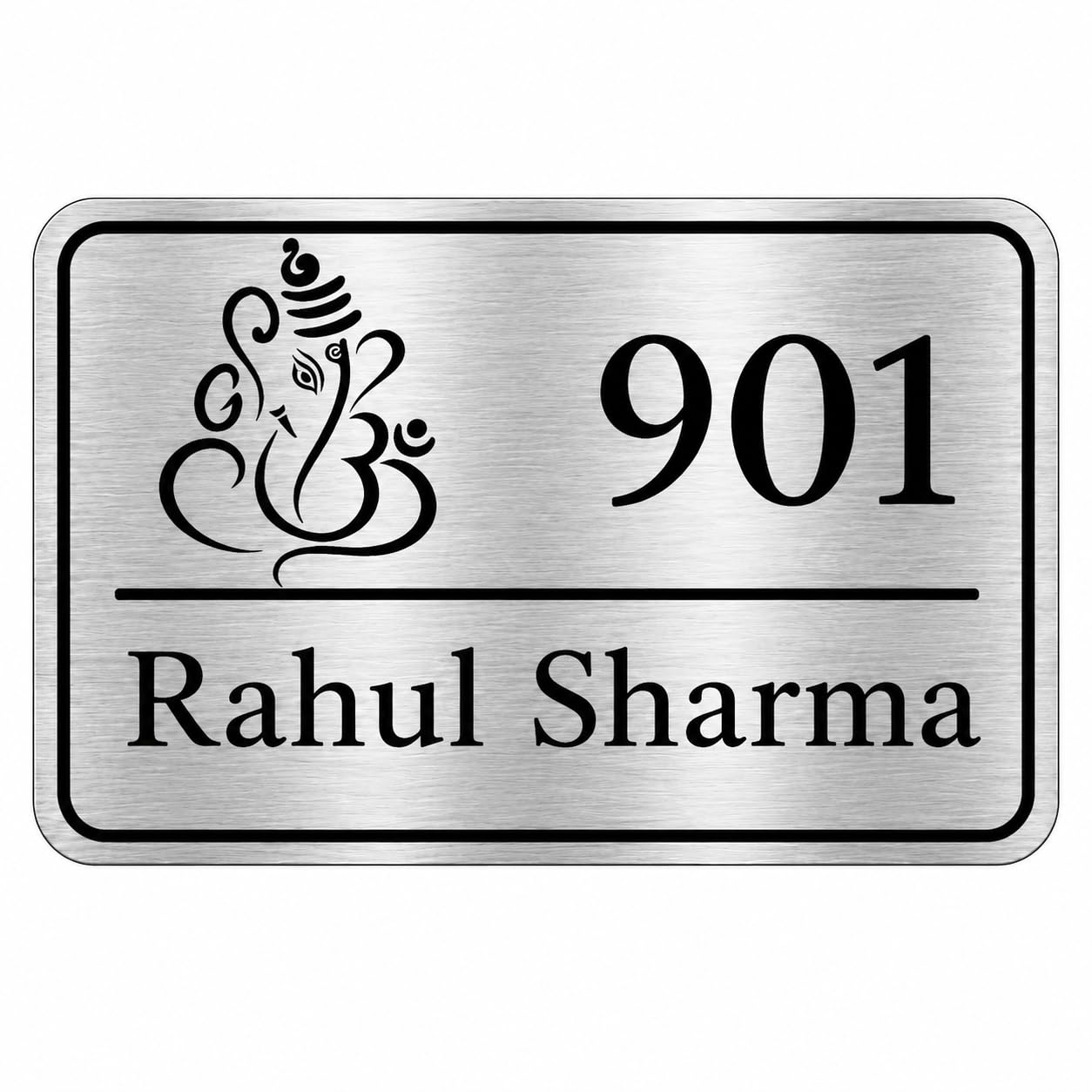 Customized Acrylic Name Plate | Personalized House Number Sign for Home & Office | Premium Golden Brushed Finish | Modern, Weatherproof(Self-Adhesive) | Flat/Apartment/Hotel Door Sign (7 x 4.5 Inches)(Golden) — Amazon image 8