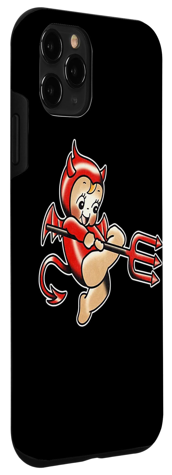 iPhone 11 Pro Kewpie Baby Devil Pitchfork Traditional Tattoo Flash Case - Image 3