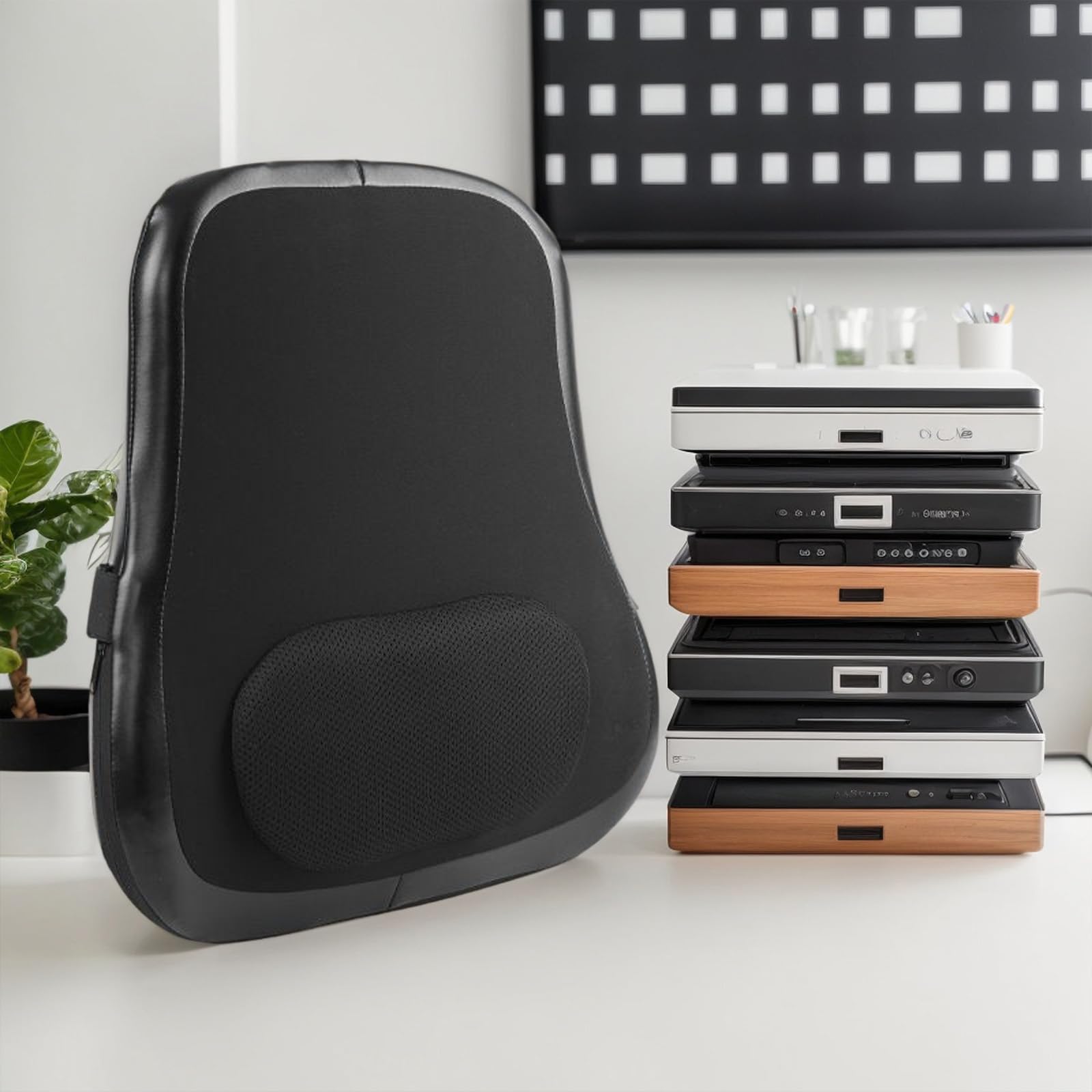 Máquina de masaje de espalda | Cojín de masaje para espalda con calor | Cojín lumbar eléctrico inalámbrico para recuperación deportiva de coche en casa