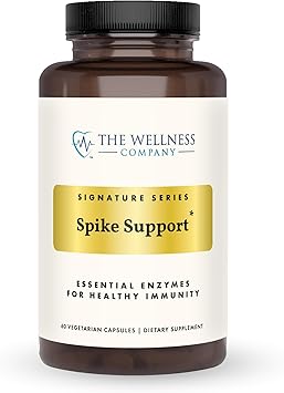 The Wellness Company Spike Support - Detox, Immune Health, Blood Flow, Anti-Clotting - Nattokinase, Dandelion Root, Black Sativa | 60ct 1 Month Supply