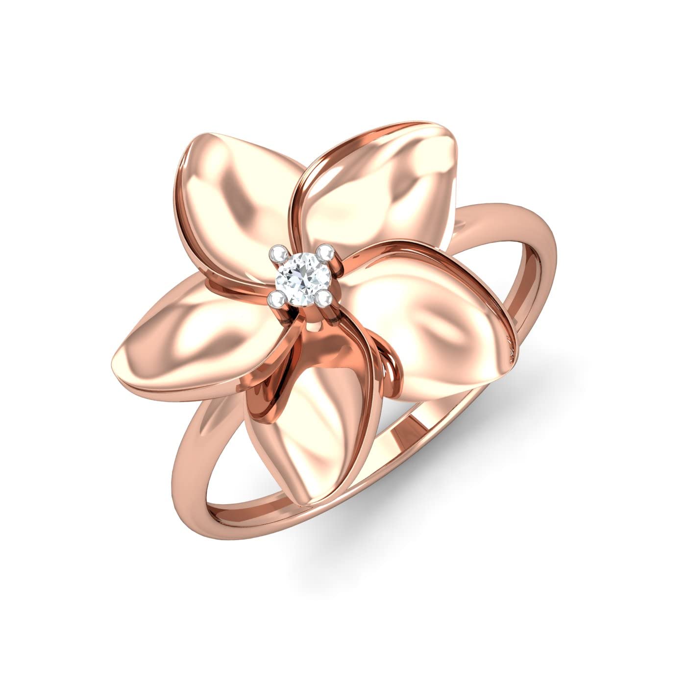 KuberBox 18KT Rose Gold Ziris Ring for Women