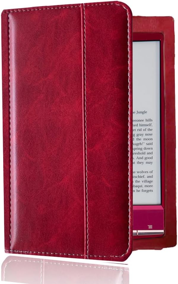 Compatible with Sony PRS T2 Tablet case, Full Coverage Ultra Slim Leather Cover Case with Folding Cover Rugged with Auto Sleep/Wake (Rose red)