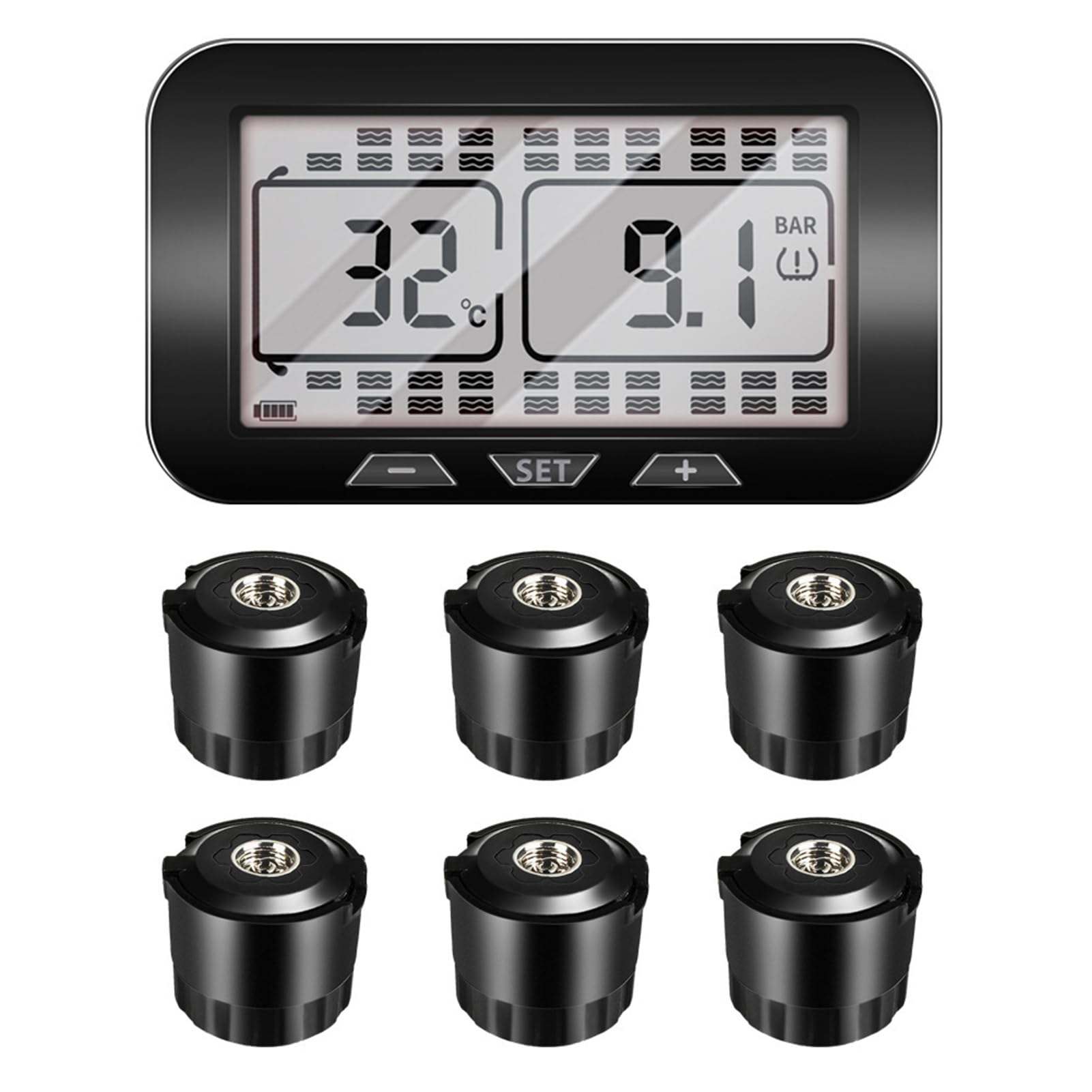 Sistema De Monitoreo De Presión De Neumáticos, TPMS Compatible Con Carga USB Y Solar, IPX7 A Prueba De Agua, Para Vehículos Recreativos Remolques Camiones Y Autocaravanas De 4 A 38 Ruedas(Size:6 wheel