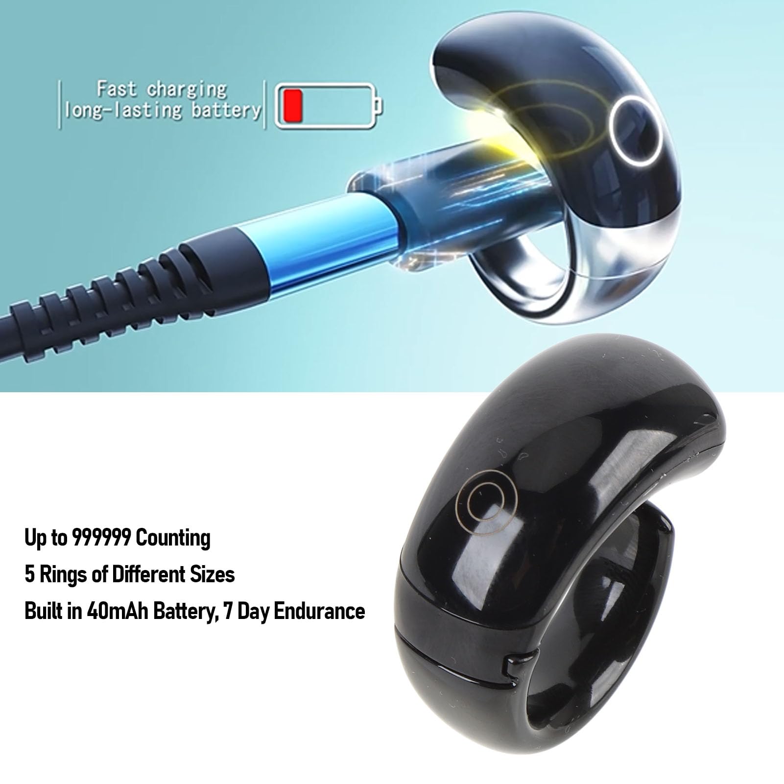 TOPINCN Contador de Dedo Electrónico a Prueba de Agua IP67, Contador de Clics Táctil Digital de Mano para Deportes, Golf, Inventario, Entrenamiento, Conteo de Productos