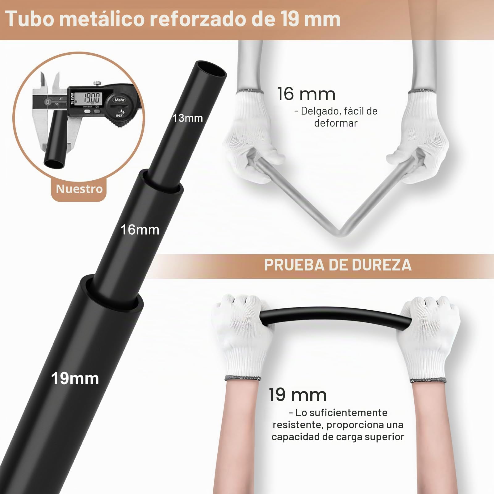 Vicye Armario de Ropa, Armario de Tela, armarios con Tapa, 3 Barras para Colgar, 6 estantes de Almacenamiento y Bolsillos Laterales, Tubo de Metal de 19 mm de diámetro, para Dormitorio, Blanco