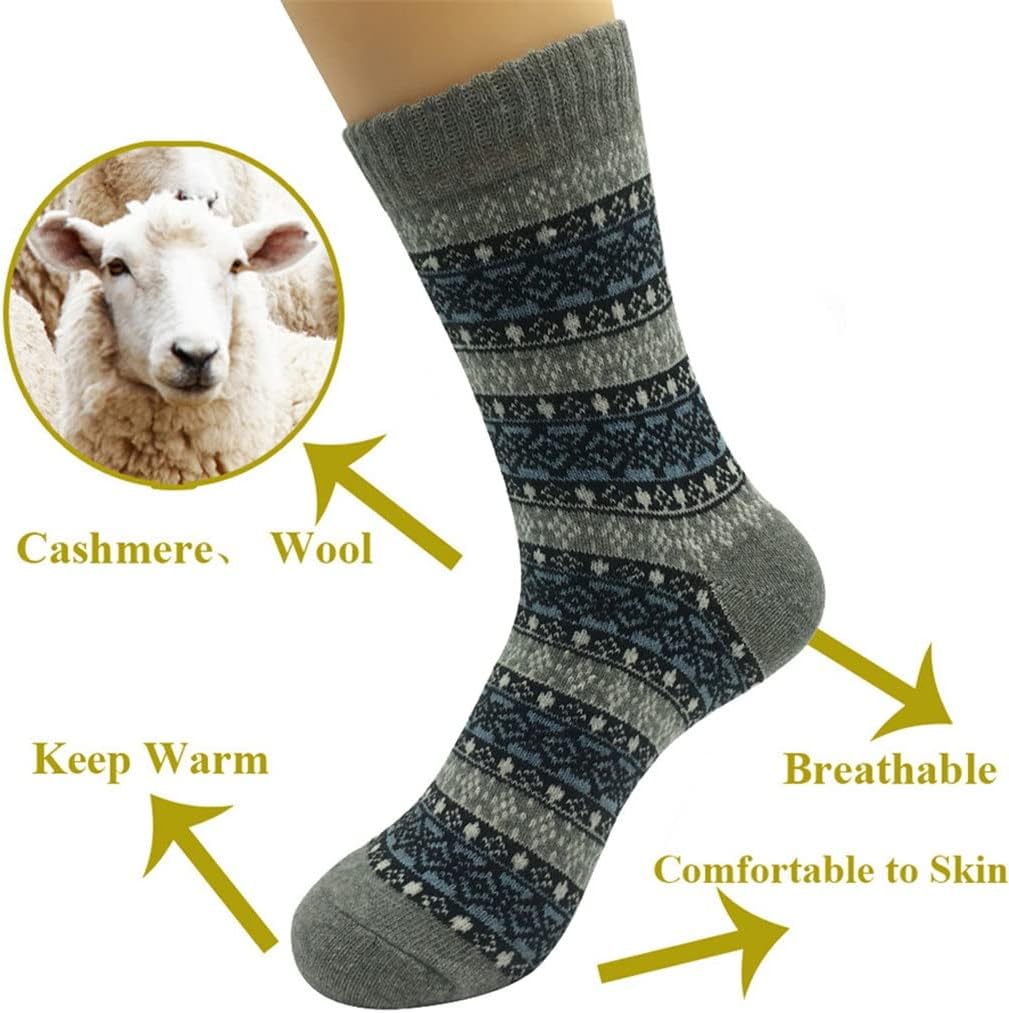 10 Pairs/Lot Wool Socks Men Crew Casual Winter Warm Cashmere Comfortable Sock Male Gift for Husband Father