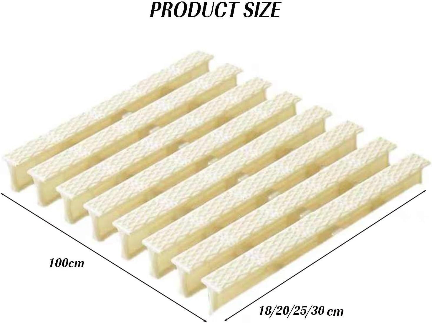 TIST Pool Safety Grills Durable Plastic Pool Gutters for Patio Driveways and Pool Decks Heavy Duty Channel Gutters Designed with Non-Slip Surfaces(30cm)