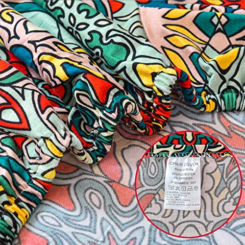 Yuuzue 4Pcs Dining Chair Covers With Printed Floral Patterns Soft Stretchable Chair Covers Spandex Banquet Chair Seat Protector Slipcovers For Holiday Home Party Hotel Wedding Ceremony #TOP3