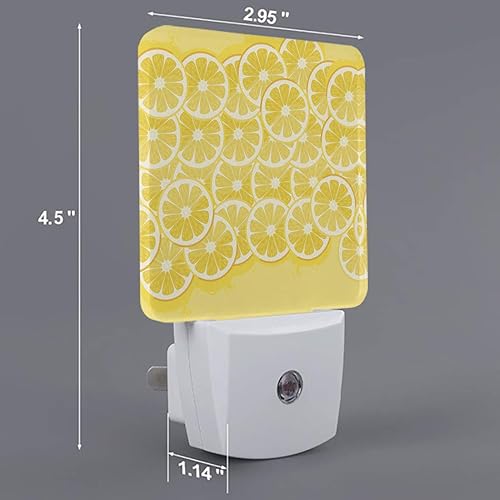Miniatura 4 de Lámpara LED de noche enchufable, con temática de limón amarillo, sensor automático del atardecer al amanecer para dormitorio, baño, cocina,