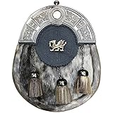 Sporran-Tasche aus 100 % Chrom-Leder, Größe 17,8 x 22,9 cm