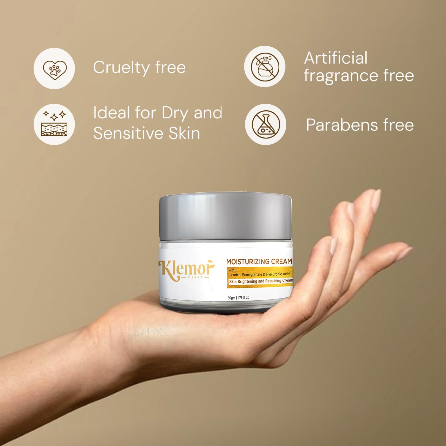 Klemor Luminous Moisturizing Cream with Aloe Extract For Dry