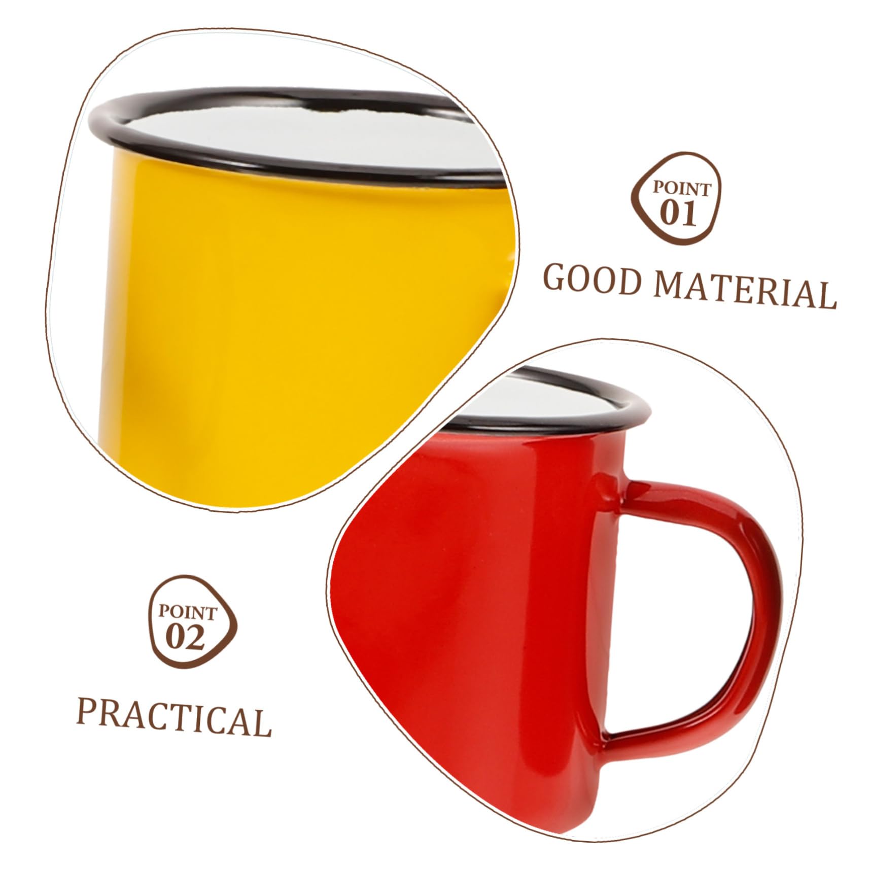 BESTonZON 4stücke Emaille-tasse Retro Emaille Kaffeebecher Emaille Teebecher Wasserbecher Trinkbecher für Zuhause und Camping Emaillebecher im Vintage-stil