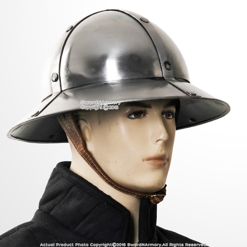 Munetoshi Functional Medieval Kettle Hat XIII Century Crusader Knight Infantry Helmet 16G