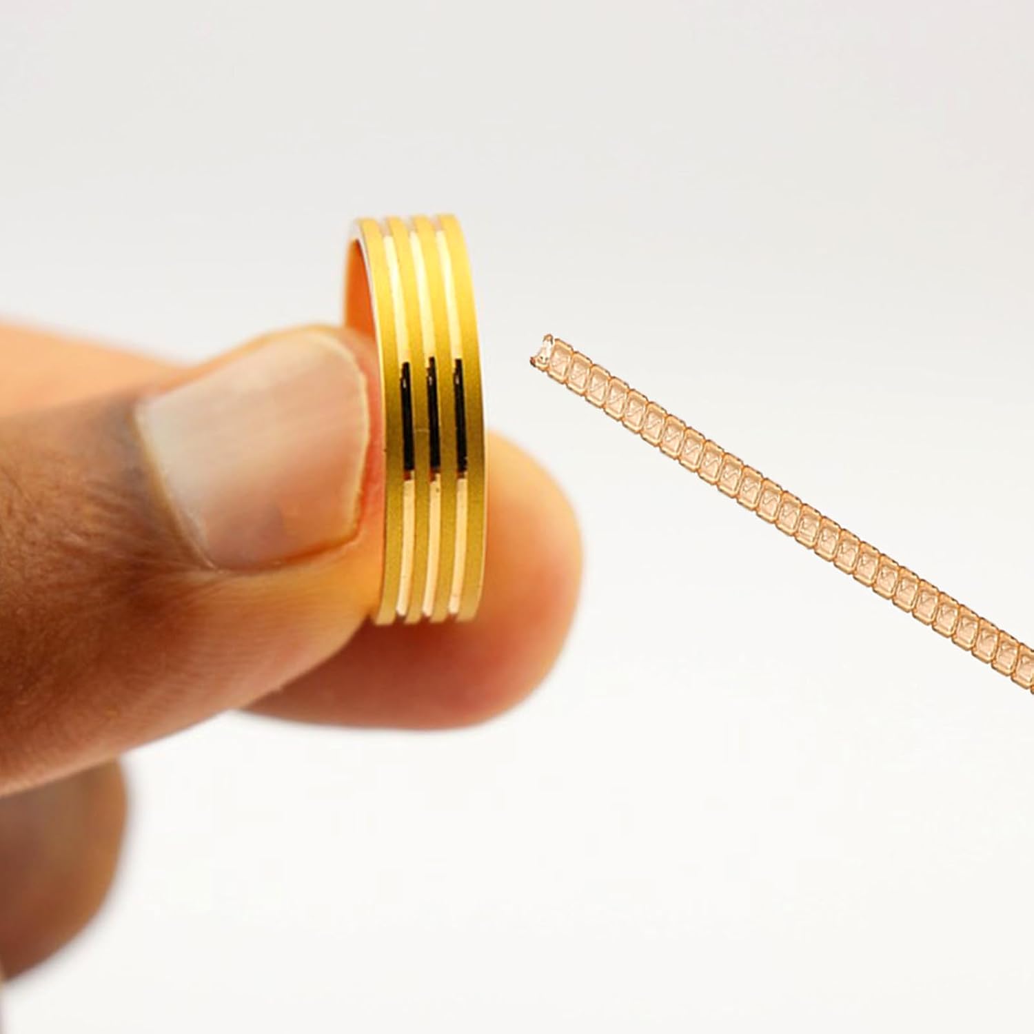 Ring Adjuster for Rings and Wideband Rings Flexible Plastic Fabric | Does Not Damage Rings, Comfortable to Wear, Invisible Elastic Wire Design, Jewelry Making Tool for Size Reduction