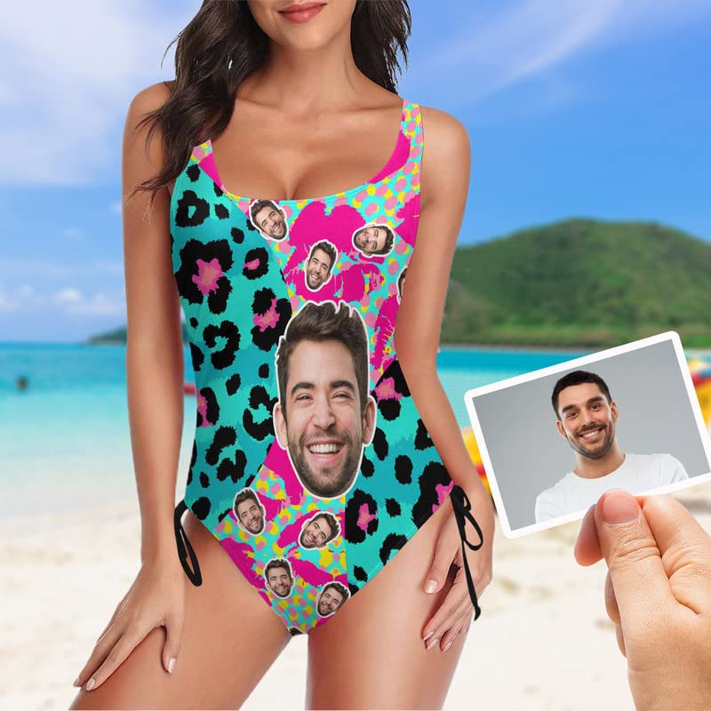 Customized Womens Face One Piece Swimsuit Personalized Photo Bathing Suit Printing Swimwear2