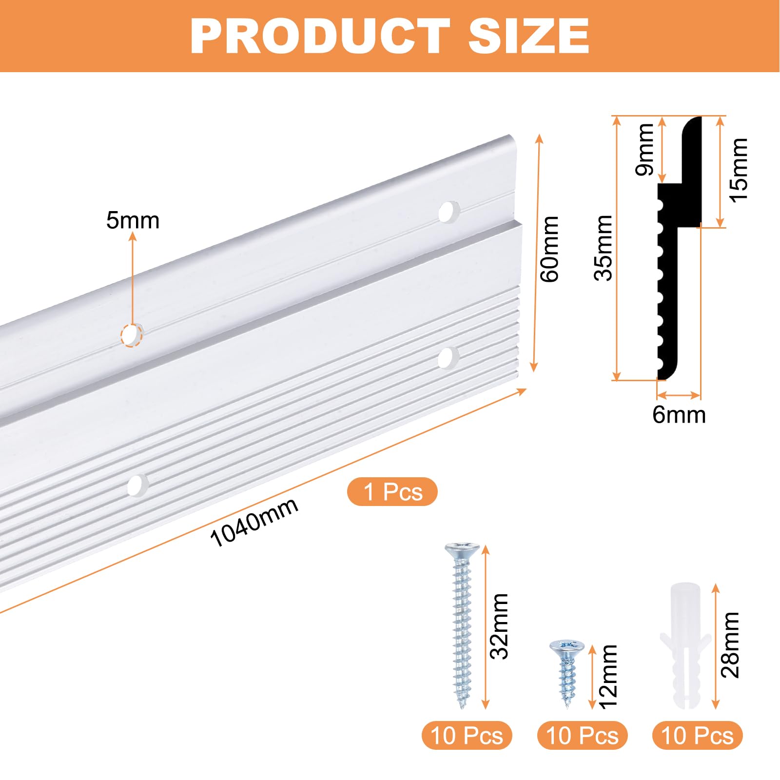 sourcing map Französische Bilderaufhänger, 104 cm, 1 Paar Aluminium-Z-Clip, unterstützt 72,6 kg, ineinandergreifende Wandhalterung, zum Aufhängen von Spiegeln, Paneelen, Regalen, Kopfteilen,