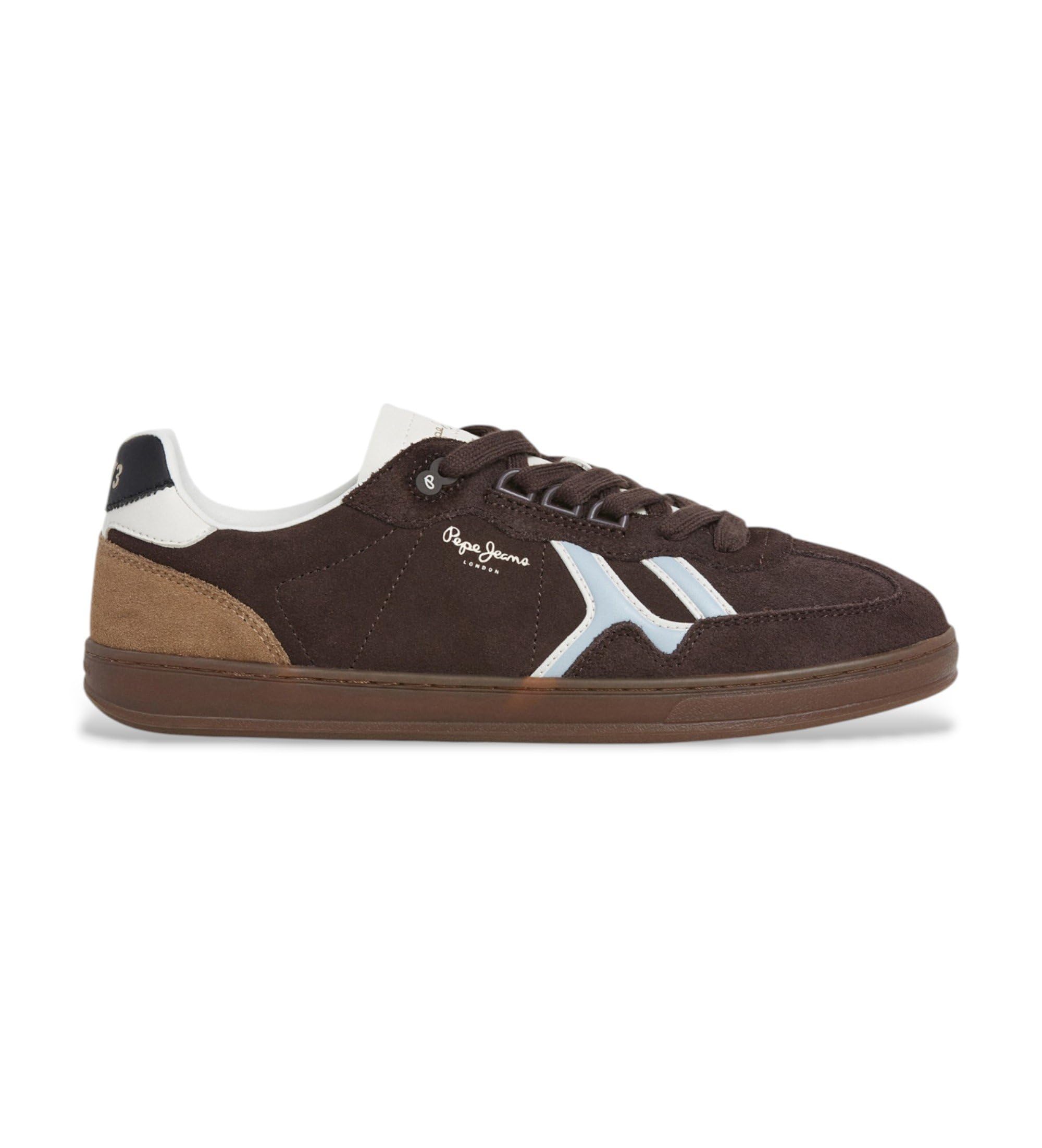 Pepe Jeans Men's Ball Mix M Sneak, Brown (Dark Brown), 8