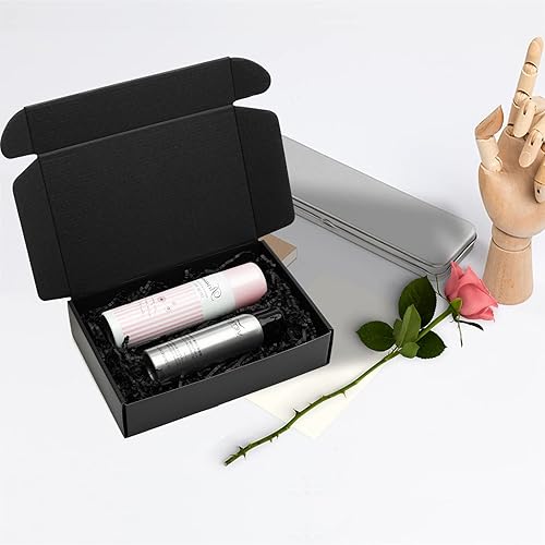 Miniatura 5 de Mcfleet Cajas de envío negras de 9 x 6 x 2 pulgadas, paquete de 24 cajas de correo de cartón corrugado para pequeñas empresas, con bloqueo de