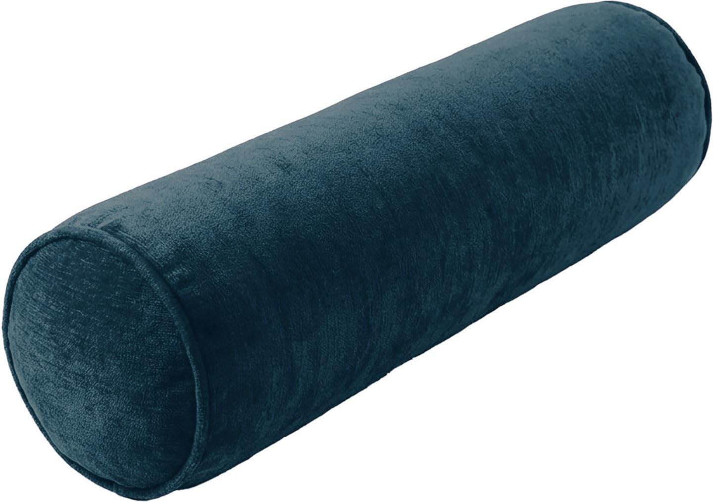 BLLMTEAR Round Cervical Roll Bolster Pillow, Full Moon Cylinder Neck Support Pillow with Removable Washable Cover for Bed Couch Yoga Neck Back Leg Knee Side Sleeper(17,Sponge:20x120cm)
