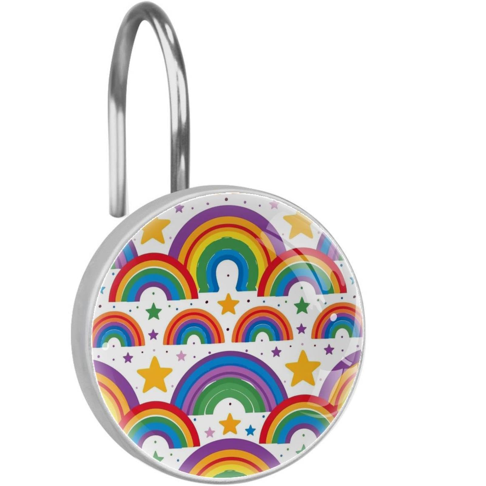 Crochets pour rideau de douche et tringles lot de 12 anneaux décoratifs étoiles en verre cristal
