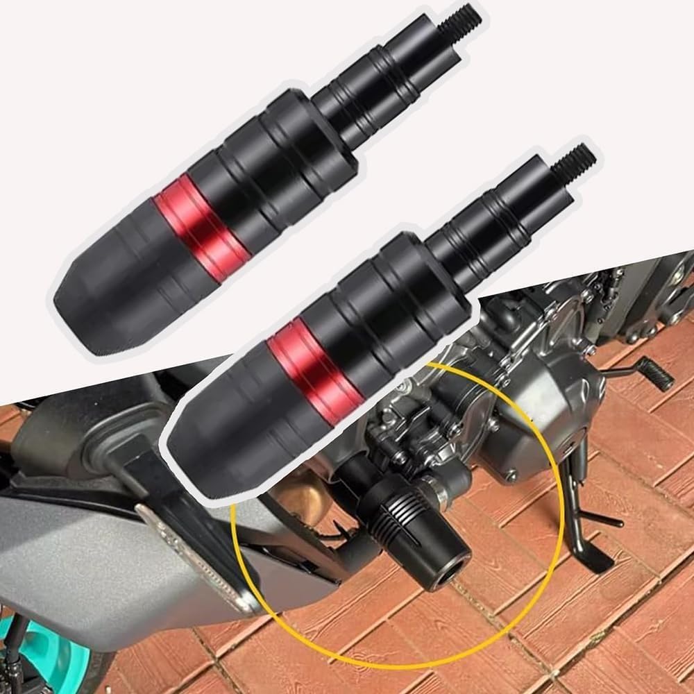 1 Paio Tamponi Protezione Paratelaio per Benelli BN 125 2018 - Present, Sliders Anti-Caduta in Alluminio CNC e ABS Protezioni per Motore e Carena Laterale,Red