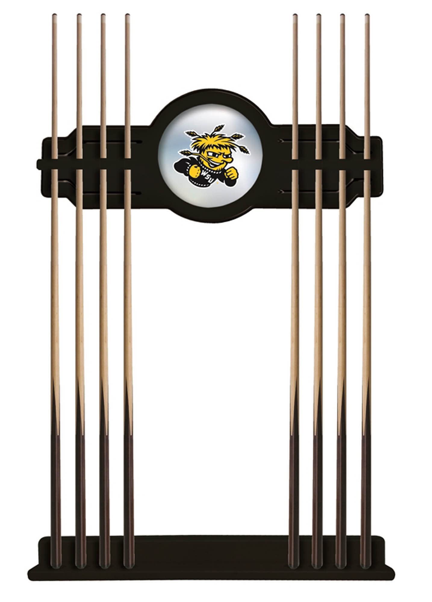 Wichita State Cue Rack in Black Finish by Holland Bar Stool