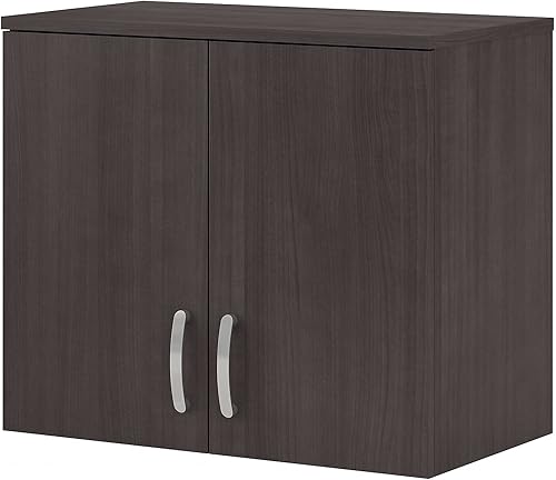 Miniatura 10 de Bush Business Furniture Armario de pared universal con puertas y estantes en blanco, organizador versátil para el hogar, unidad de almacenamiento de