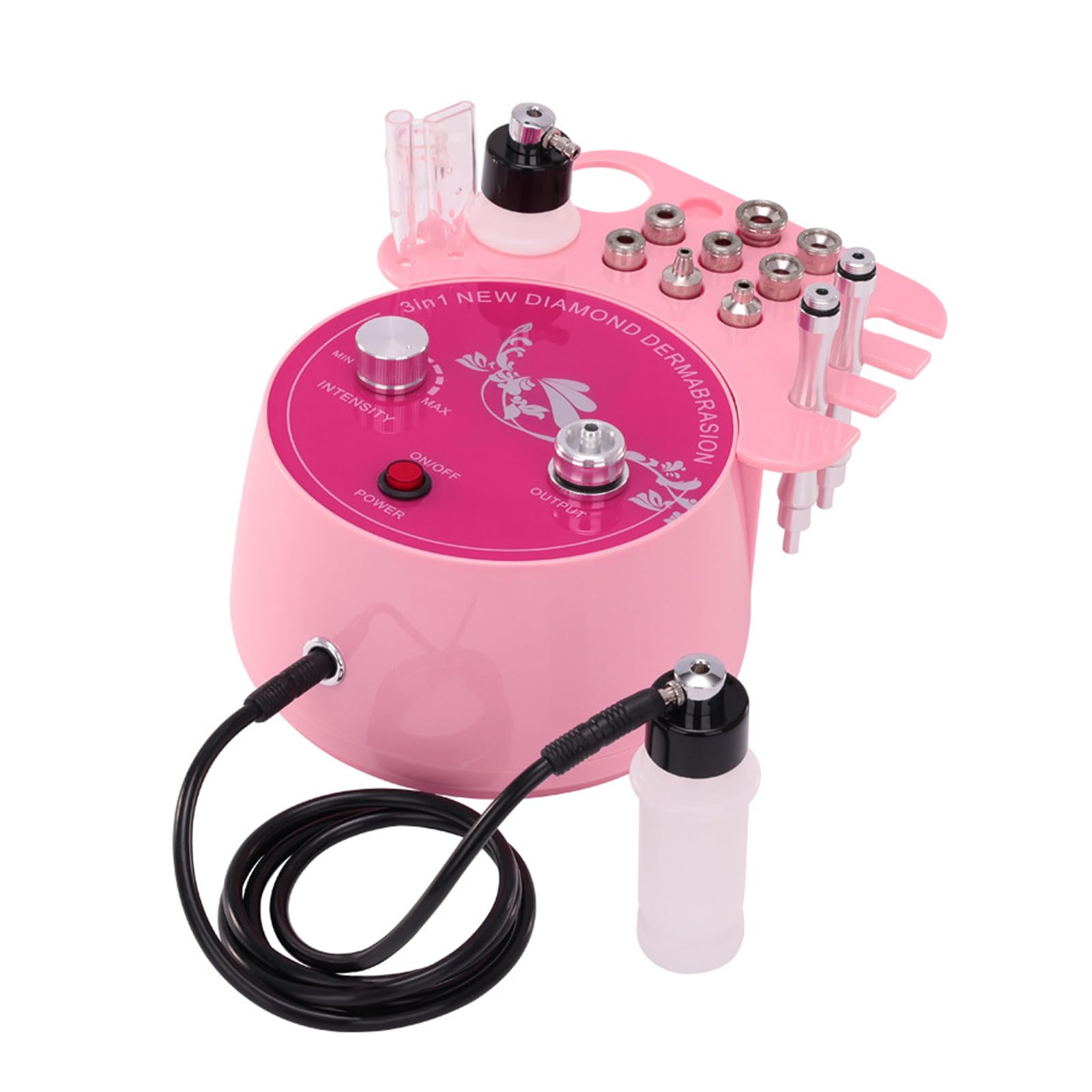 3 in 1 Diamant Mikrodermabrasion Vakuum Peeling Hautpflege Dermabrasionsmaschine Porensauger mit Zauberstab, Sprühflasche und Vakuumglasrohr für Heimschönheitssalon