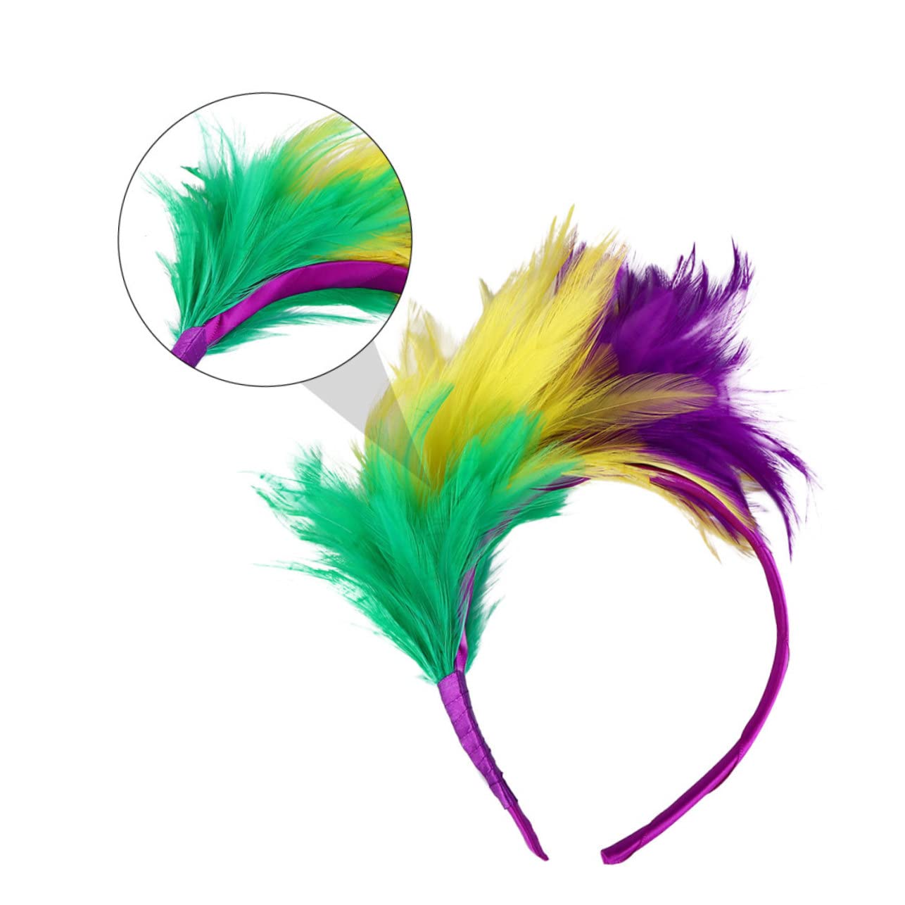 GALPADA 3pezzi Fascinator Cerchietto Piume Colorate Per Cerimonie e Halloween Accessorio Elegante Per Costume e Festa Di Carnevale
