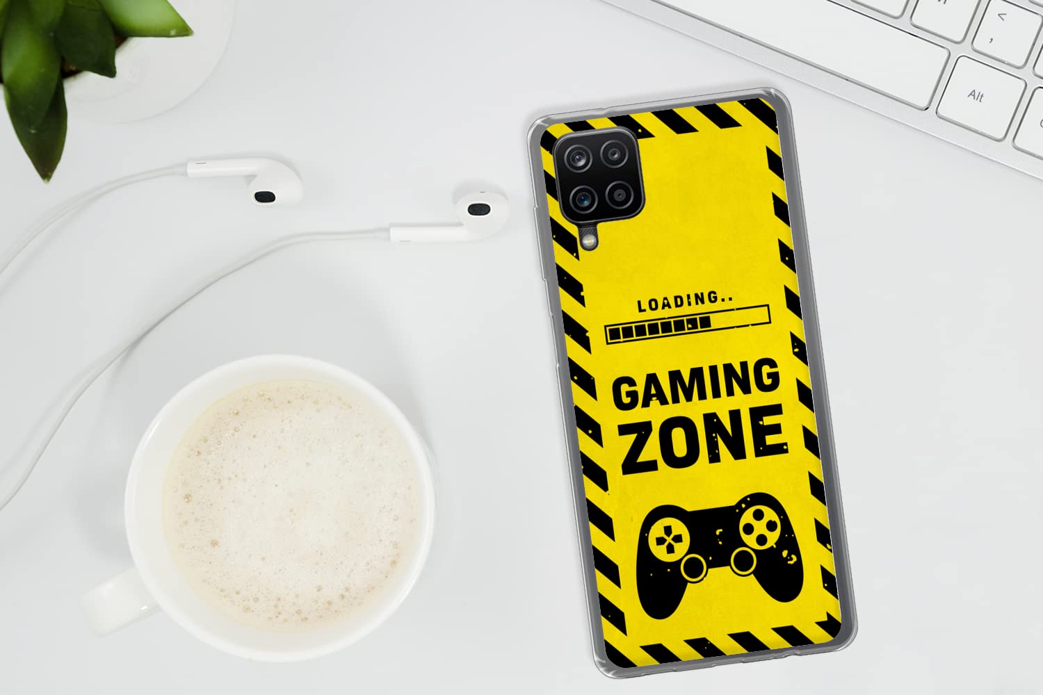 Funda para Samsung Galaxy A12 - Juego - Citas - Mando - Zona de Juego - Juego - Funda de Silicona/Funda Blanda para teléfono móvil