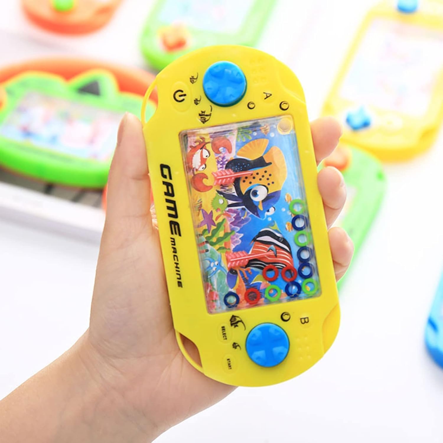 DZLING Unicorn/Action Hero Water Ring Toss Game, Handheld Bubble Game, Travel Size, Random Colour (Unicorn 2Pc) 4
