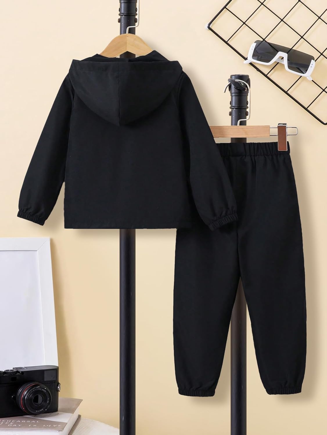 2 Pieces Kids Boys Tracksuit Quarter Zip Up Pullover Athletic Hoodie Jacket and Jogger Pants Sportswear Set for 4-7Y - Image 4