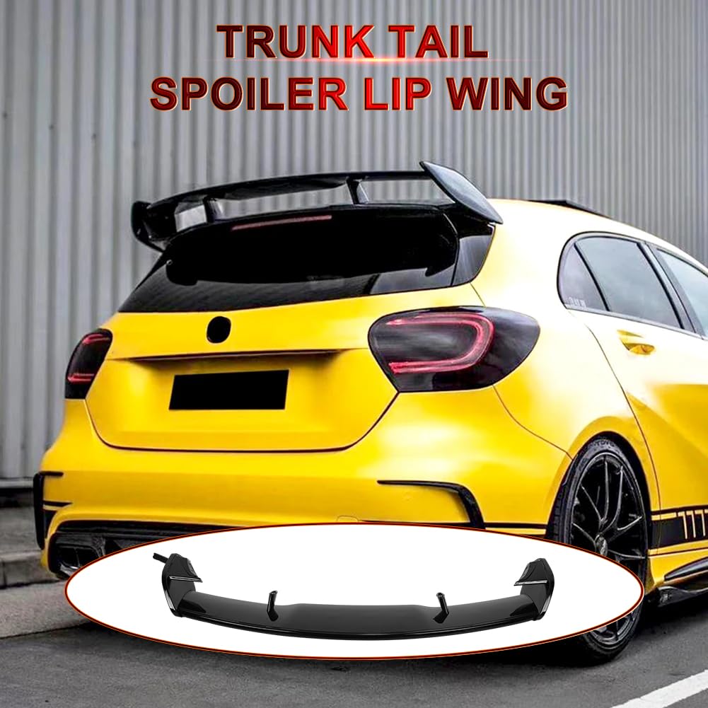 Spoiler posteriore per tetto compatibile con Mercedes Benz Classe A W176 A250 A45 A180 A200 AMG 2013-2018 Spoiler posteriore per tetto Lip Splitter Boot Spoiler (Nero lucido)