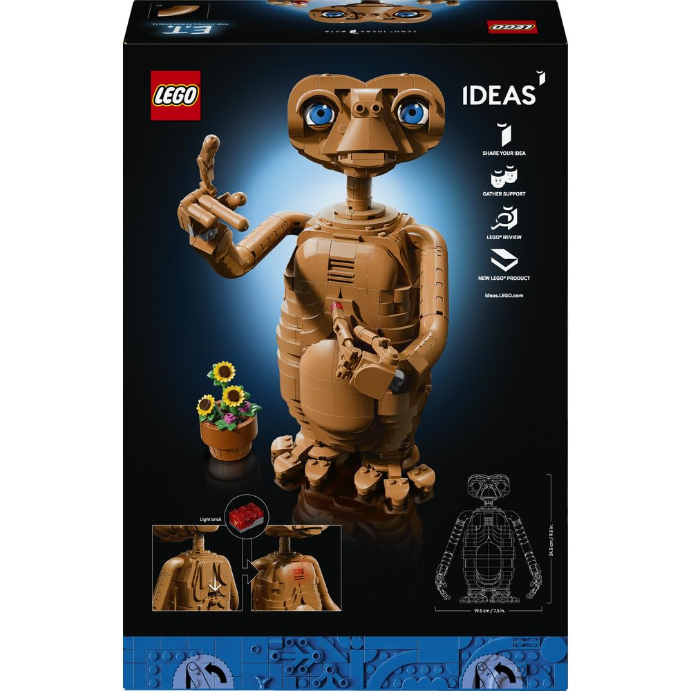 LEGO Ideas E.T. the Extra-Terrestrial 21370 | Model kolekcjonerski, zestaw dla dorosłych, prezent dla fana filmu, 1226 elementów