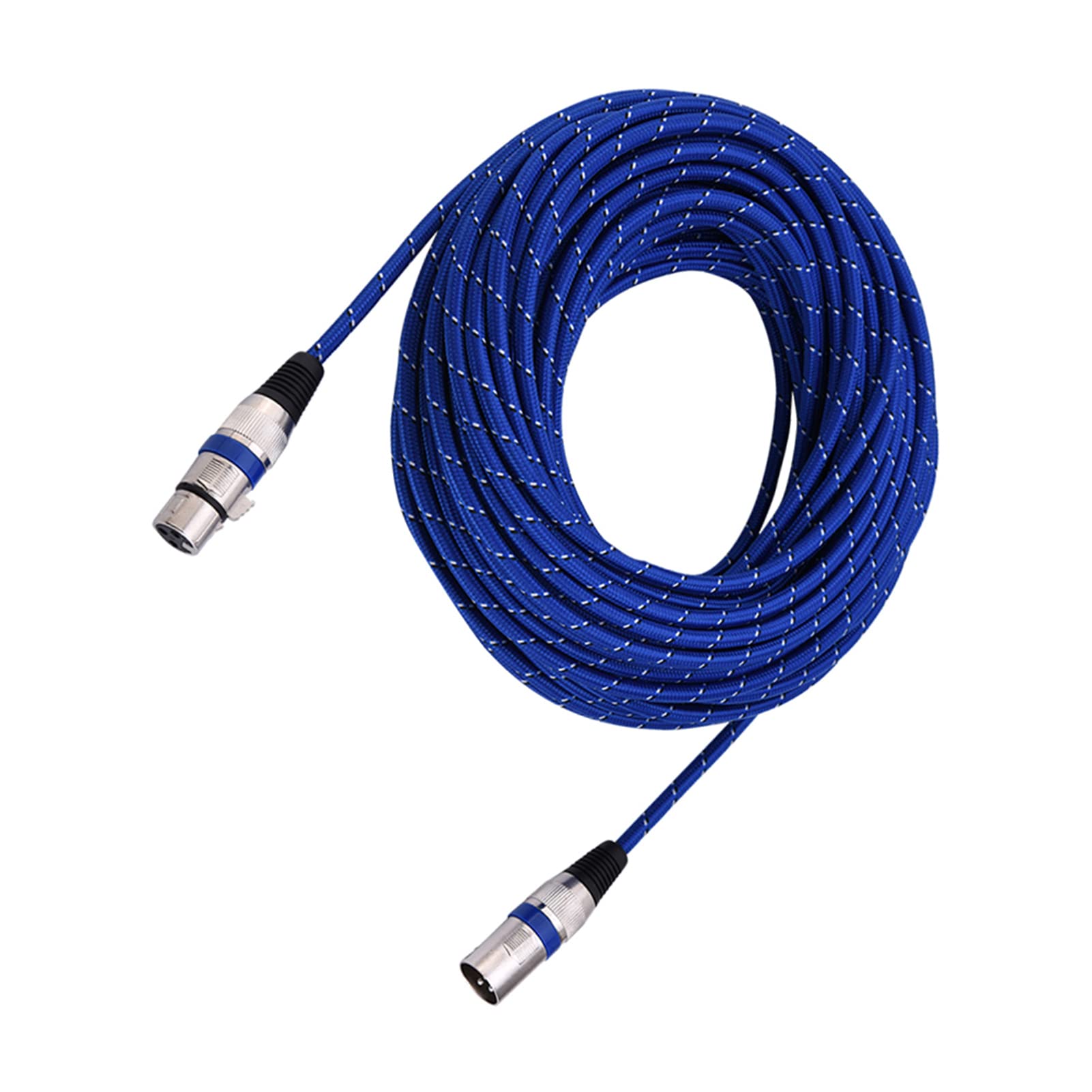 Cavo audio per microfono XLR maschio-femmina bilanciato a 3 pin, cavo per microfono XLR professionale con guaina intrecciata in nylon, design blu resistente alla sporcizia per palc (20m)