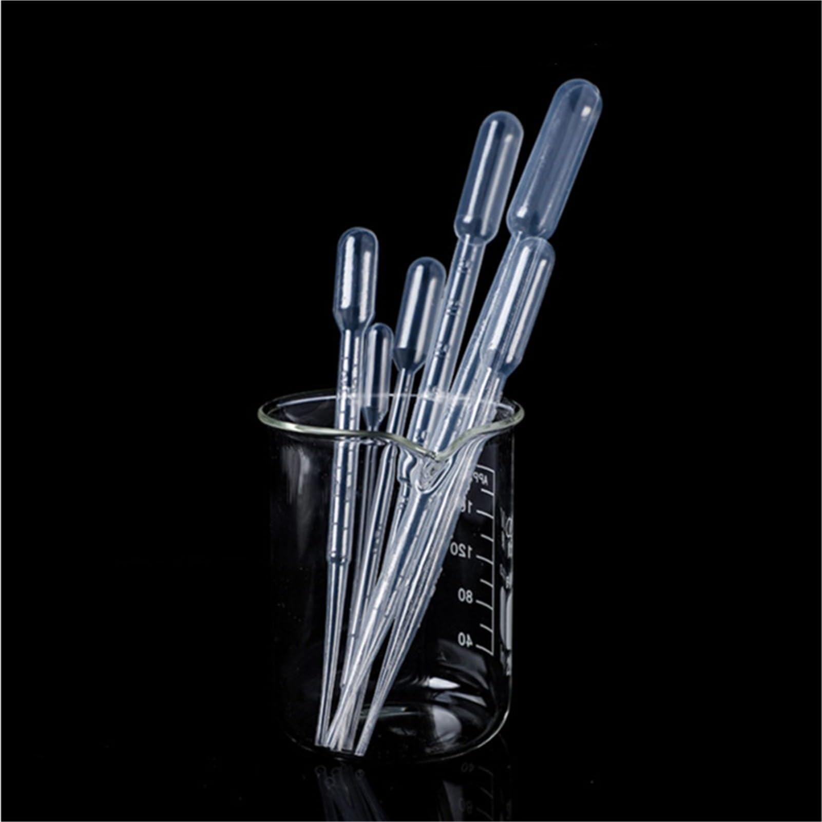 100 pipetas de plástico para laboratorio de 1 ml, 2 ml, 3 ml, 3 ml, 5 ml, 10 ml, pipetas de plástico para experimentos escolares (10 ml, 100 unidades)