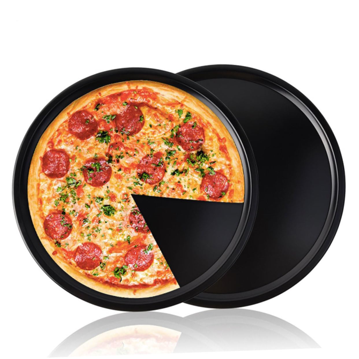 OUNONA Non-stick Round Pizza Baking Tray for Oven Use Kitchen Baking Tray for Homemade Pizzas Easy Demoulding for Family Gatherings and Celebrations