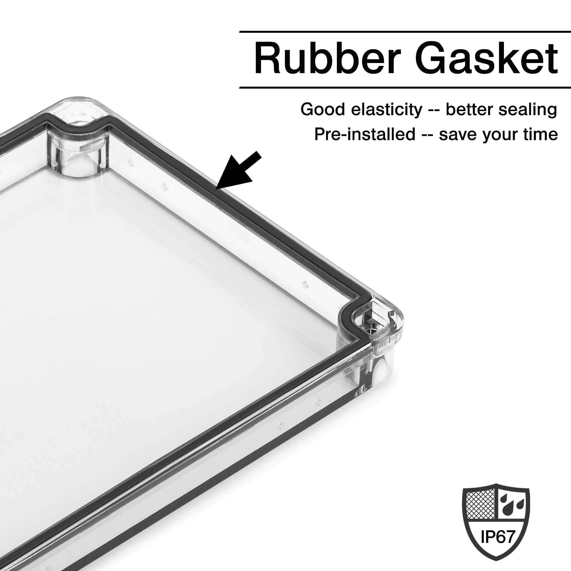 QILIPSU Caja de conexiones para exteriores, caja eléctrica de plástico ABS impermeable IP67, cubierta transparente de 200 x 200 x 130 mm, caja de proyectos resistente a la intemperie (7.9 x 7.9 x 5.1