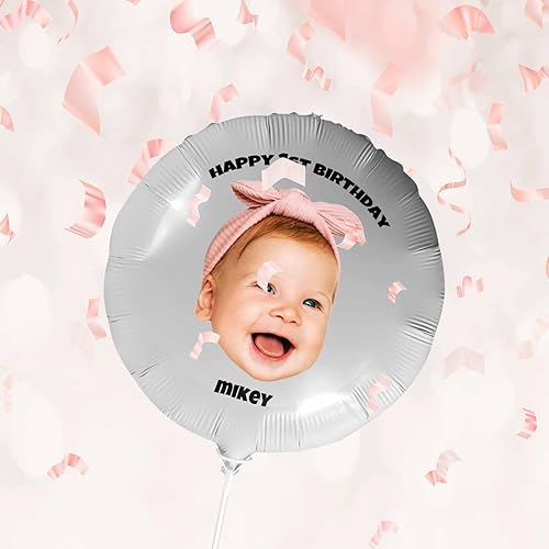 Miniatura 4 de Globo personalizado con cara, fotos personalizadas, globos de feliz cumpleaños, globos con nombre personalizado para regalos de fiesta de aniversario